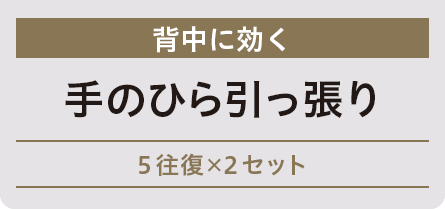 背中に効く 手のひら引っ張り
